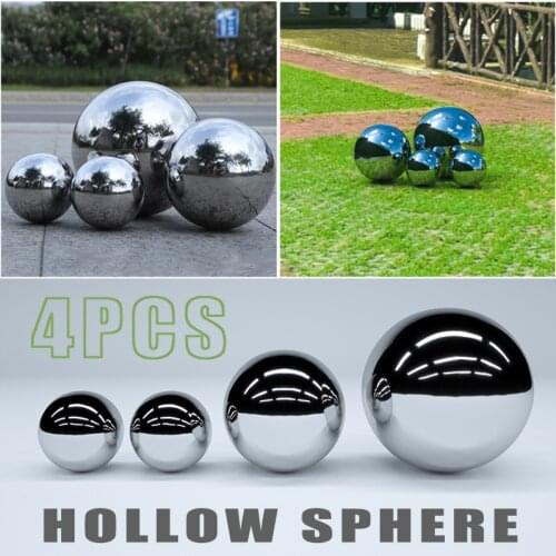 4Pcs Mirror Gazing Balls High Brightness Shine Sphere Stainless Steel Mirror Sphere Ball Garden Ornament Decoration 10/15/20CM