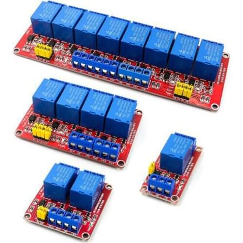 1/2/4/8 Road 5V Relay Module Optocoupler Isolation High and Low Level Trigger Single Chip Microcomputer Red Board