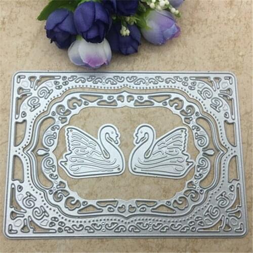 1 Set Swan Cutting Dies Metal Frame Stencil for Walls DIY Carbon Steel Scrapbooking Embossing Craft Dies Template