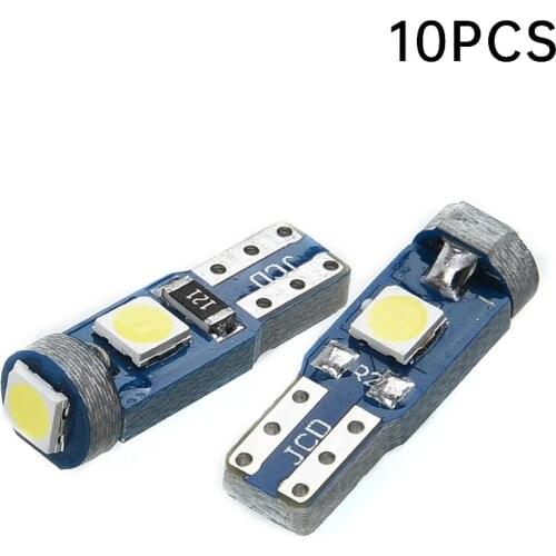 10pcs T5 Led Bulb 3030-3SMD Chips Super Bright Car Dashboard Instrument Panel Lamp Warming Indicator Wedge Light