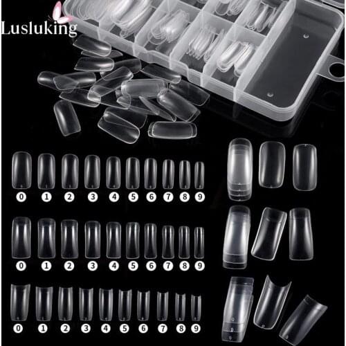 100/500pcs Nail Tips White Half Cover False French Nail Art Artificial Acrylic Gel UV Manicure Design Set Tool