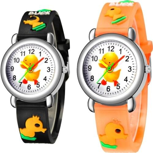 2020 Cartoon Children Watch Silicone Strap 3D DUCK Sports Quartz Kids Watch for Boys Girls Universal Gift Clock Student Prizes