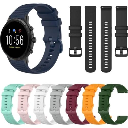 22mm Silicone Strap Watchband For Fossil Gen 5 Carlyle / Julianna / Garrett / Carlyle HR Smart Watch Band Bracelet Wriststrap
