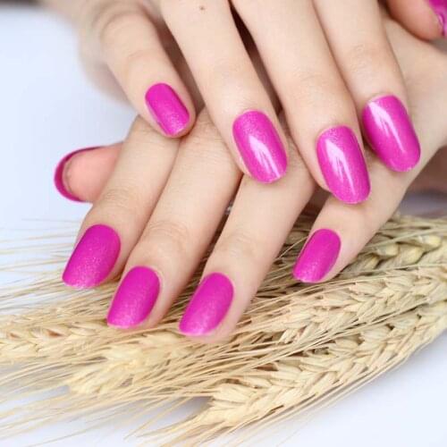 24pcs new art explosion models cute candy oval excellent touch design fake nails Pretty red P082X