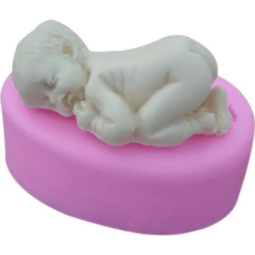 3D Sleep Baby Fondant Molds DIY Chocolate Cake Mold Liquid Silicone Mould Cake Decorating Wedding Embossed DIY Cooking Tools