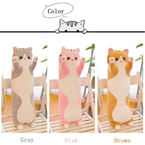 50cm/70cm/90cm Hot selling Long lovely cat pillow cute cat plush toys Birthday present Sofa cushion for leaning on