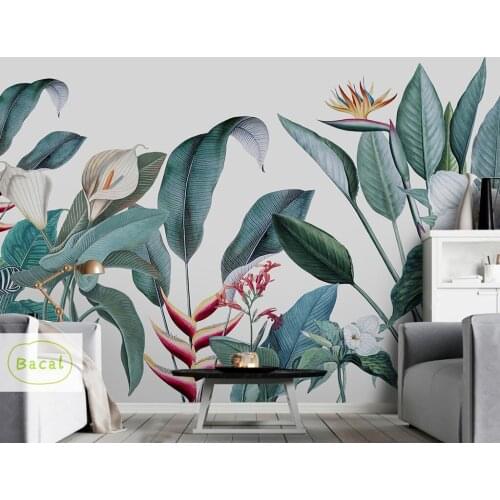 Bacal Custom 3D Mural Wallpaper Southeast Asia Tropical Rainforest Leaf Photo Background Wall Murals Modern Non-woven Wallpaper