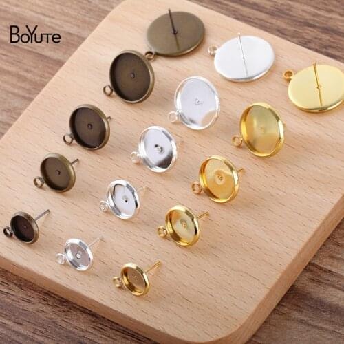 BoYuTe (100 Pieces/Lot) Fit 8-10-12-14-16MM Cabochon Blank Earring Base Diy Stud Earring Settings