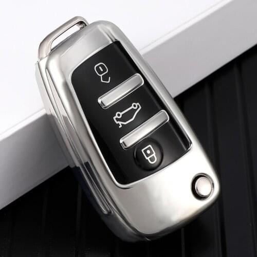 TPU Car Key Case Automatic Key Protection Cover For Audi C6 A7 A8 R8 A1 A3 A4 A5 Q7 Car Holder Colorful Shield Accessories