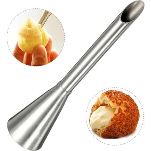 Stainless Steel Long Cake Tools Puff Nozzle Tip Set Decorating Tool Pastry Decor Cream Nozzle