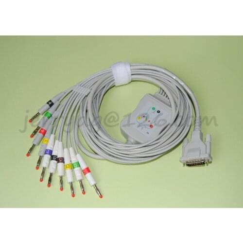 Compatible Schiller EKG cable with 10 leadwires , ECG patient cable Banana4.0