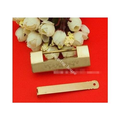 Hardware accessories Chinese style antique copper lock bolt lock cross open padlock copper lock
