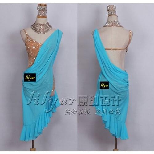 Latin Dance Competition Dress New Performance Dress High-grade Black Chinese Sexy Rhinestones dance dress Performance clothing