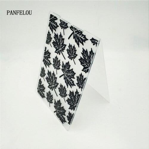 PANFELOU beautiful maple leaves Embossing folders Plastic For Scrapbooking DIY Template Fondant Cake Photo Album Card Making