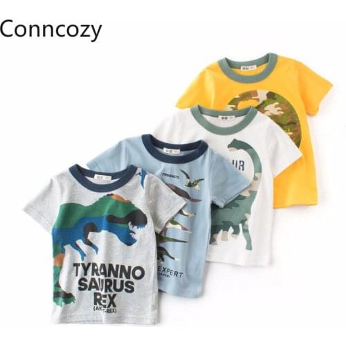 Summer T Shirt Kids Clothes 2021 Dinosaur Korean Children Clothing Toddler Boys Short Sleeve Cotton T Shirts Girls Tees Baby