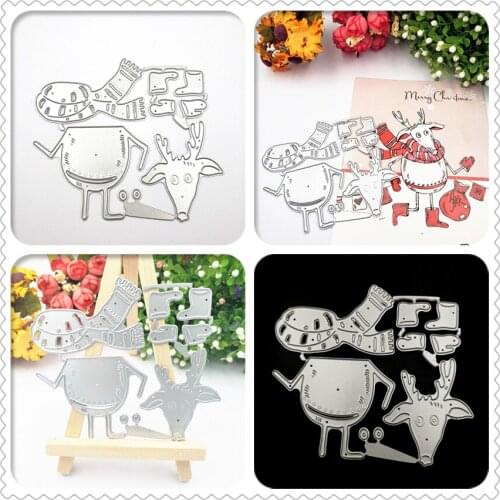 The Scarf Deer Metal Cutting Dies Scrapbooking Stencil for Embossing Paper Cards Ablum Craft Cutting Die DIY metal handicrafts