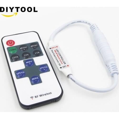 Mini LED Controller Dimmer + RF Wireless Remote Control for 5050 3528 LED Strip