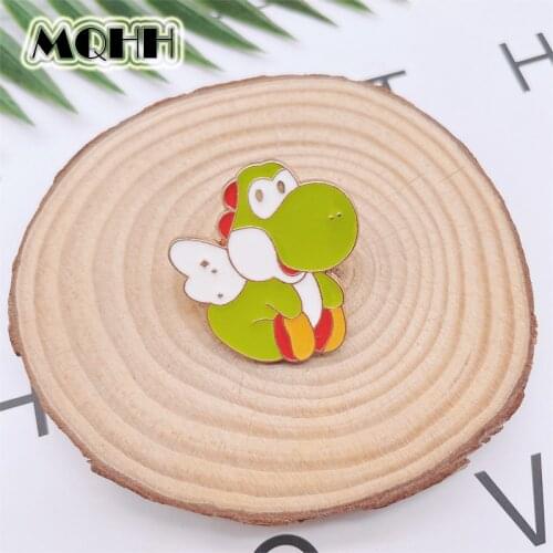 Cartoon Creative Animal Wings Dinosaur Enamel Pins Fun Green Alloy Brooch Badge Punk Accessories Woman Jewelry Gift For Friends