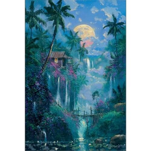 Full Diamond 5D DiY Forest Night Diamond Painting Embroidery Mosaic Cross Stitch Kit Rhinestone Room Home Decoration FC514
