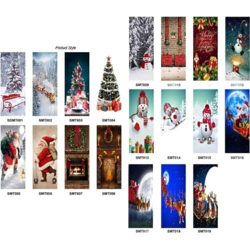 77cm/90cm Christmas Decoration 3D Wall Stickers Snowman Santa Claus Xmas Tree Pattern Waterproof Door Stickers