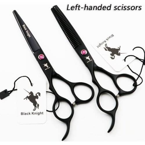 6" Left Handed Pet Scissors Black Pet Grooming Scissors Set Professional Hair Cutting Shears for Dogs and Cats