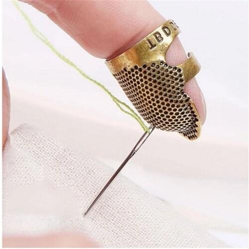 Ayevin Retro Finger Protector Antique Ring Handworking Needle Thimble Needles Craft Household DIY Sewing Tools Accessories