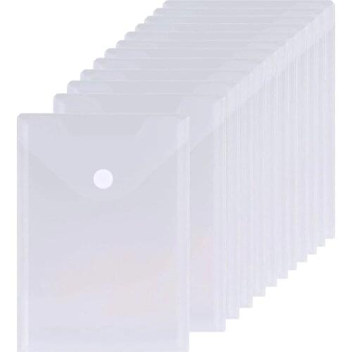 12pcs/Lot A5 Clear Document Bags Poly Envelopes with Velcro Closure Plastic Folder for Cutting Dies Stencil Embossing DIY Crafts