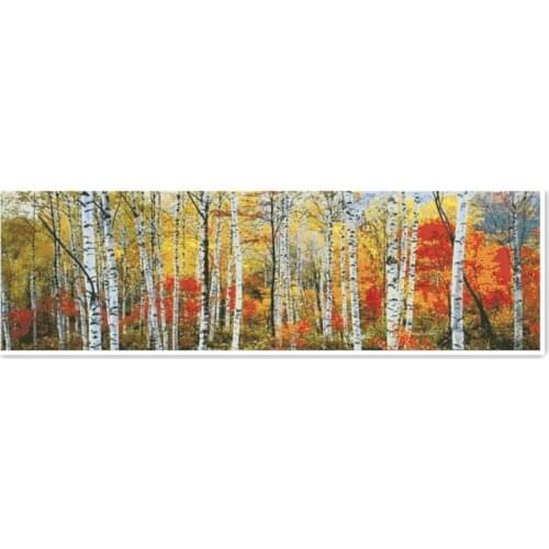 Birch forest in late autumn cross stitch package 18ct 14ct 11ct cloth cotton silk thread embroidery DIY handmade needlework