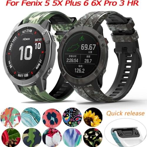Silicone 26 22mm Quick Release Watchband Wriststrap For Garmin Fenix 6 6S 6X Pro 5X 5 Plus 3 HR Easyfit Watch Wrist Band Correa