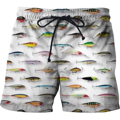 2021 Mens summer 3D Fishing printed beach shorts unisex animal fish loose shorts pants Men sports shorts high waist Swimsuit men