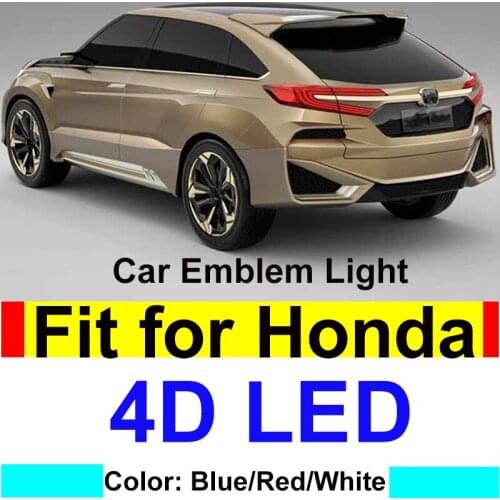 LED 4D Car Rear Grille Emblem Lights Lamp Secure Bulb for New Fit CR-V Odyssey ACCORD CIVIC Auto Car Accessory Covers