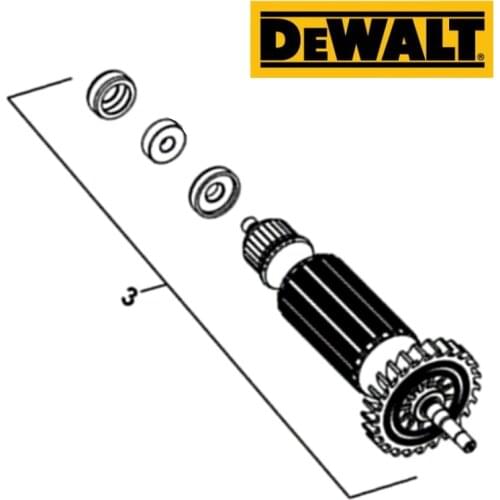 Dewalt ARMATURE Rotor For DWE8210S DWE8200S DWE8200T DWE8212S DWE8211S DWE8210P DWE8202T DWE8202S N389432 220-230V