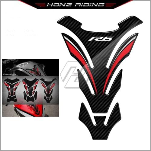 For Yamaha YZF-R6 R6 All Year 3D Carbon-look Motorcycle Tank Pad Protector Sticker