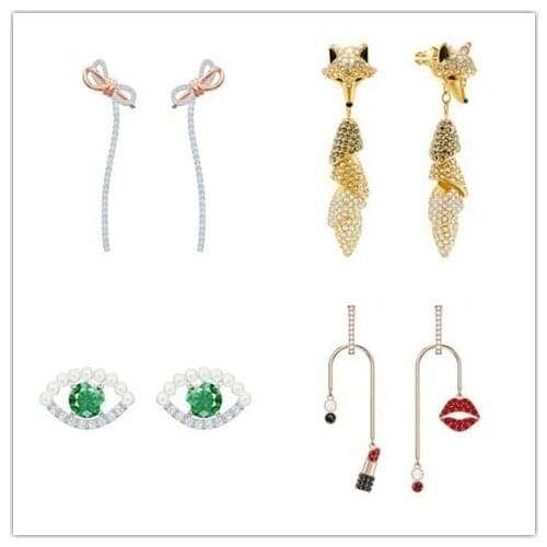 2019 Bow high quality Stud Earrings For Women Long Ear Woman 1:1 Swa New Recommend