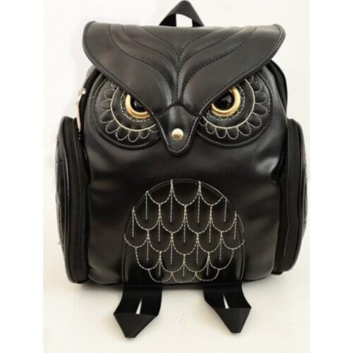 Owl Backpack Womens 2019 New Style Pu Cool Backpack Korean-style-Travel Bag Student School Bag Womens