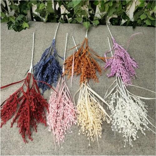 1pc Wheat Ears Reeds Plastic Fake Plants Wedding Photography Props Window Decoration Simulation Flower Plants
