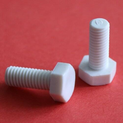 10PCS M16 PP Polypropylene Plastic Hexagon Screw Hex Head Hand Twist Bolts Acid Resistant Alkali Resistance Preservative