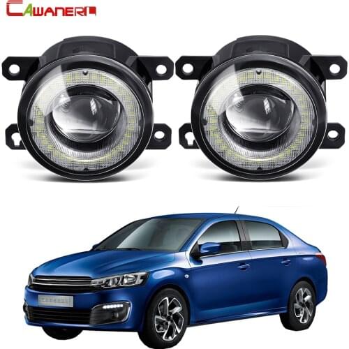 2 X Car Front Bumper LED Fog Light Assembly Angel Eye Daytime Running Light DRL 30W 8000LM 12V For Citroen C-Elysee 2012-2018