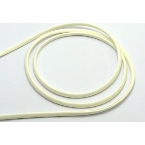 32.8 Feet White Flat Soft Synthetic Leather Jewelry Cord 4X2mm
