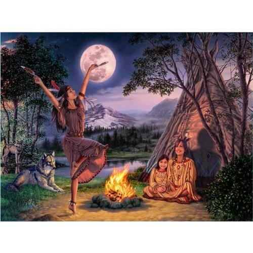 5D DIY Diamond Painting Crystal Cross Stitch kit Full square Diamond embroidery Indian woman Diamond mosaic picture Decorative