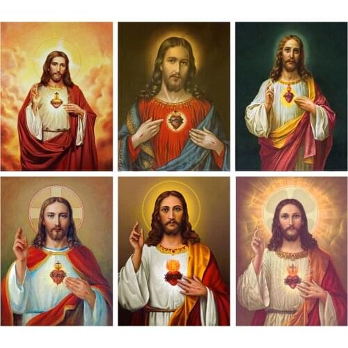 5D DIY Art Of Picture Diamond Painting Kits Religion Rhinestones Diamond Embroidery Cross Stitch Jesus Mosaic Sale Wall Decor