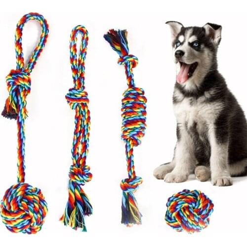 Pet Dog Cotton Rope Toy Combination Set Dog Molar Rope Knot Toy Puppy Chew Toy Dog Supplies Dog Accessories Pet Toys Set Of 4
