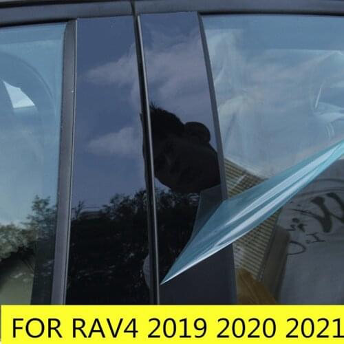 For Toyota RAV4 2019 2020 Accessories Car Window BC Column Sticker Trim Mirror Reflection Panel Exterior Modification
