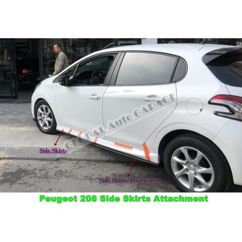 For Peugeot 208 Side Skirts Attachment 2012-2019 Sill Trim Car Styling Accessory Universal Spoiler Mud Flaps Spilitter Ornament