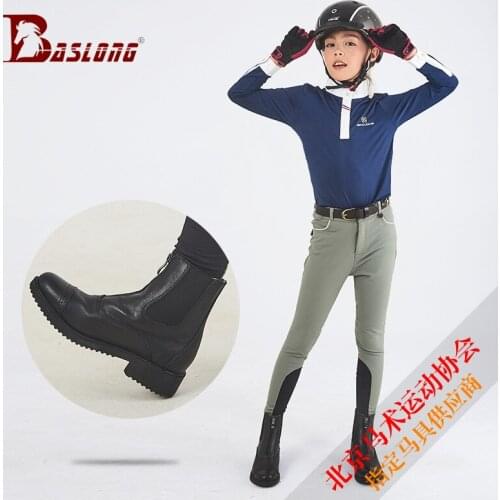 Hot Sale High Quality Children Riding Boots Rubber Non-slip Sole Comfortable Short Tube Cowhide Riding Boots