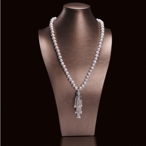 Elegant Long Sweater Necklace Natural Freshwater Pearl Necklace Jewelry Lady Gifts