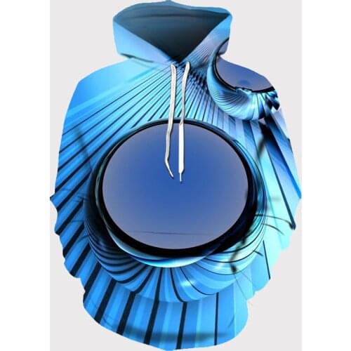 Geometric grid 3d special effects printing 3D hoodie autumn and winter fashion mens Harajuku best selling sweatshirts street cl