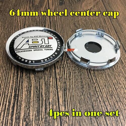 Hot Sale 4PCS/SET Color ABT SPORT LINE logo Auto Styling Dust-proof Wheel Center Cap 64mm 2.52INCH Wheel Hub Cap