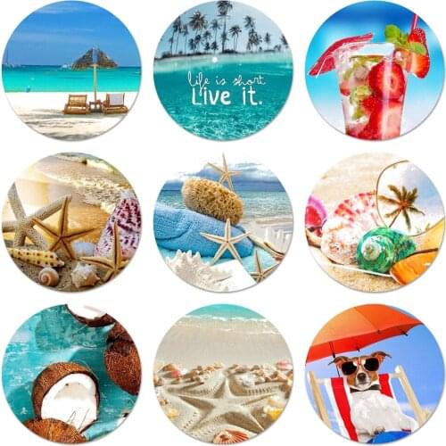 Summer beach wave sea Icons Pins Badge Decoration Brooches Metal Badges For Clothes Backpack Decoration
