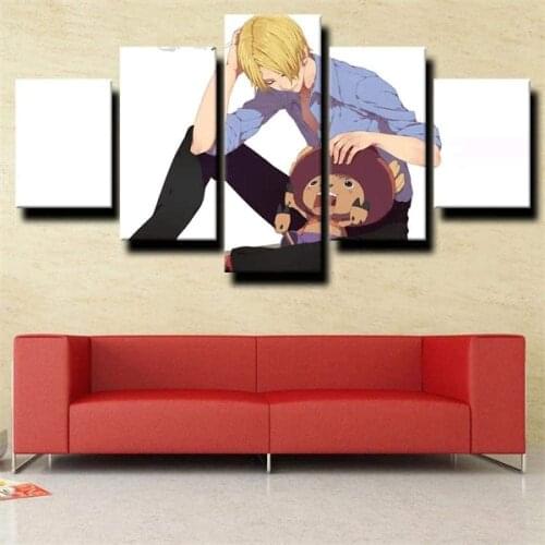 5 Piece Wall Art Canvas Anime Manga Pirate King Modern Figure Posters And Pictures Home Decor Living Room Decoration Paintings